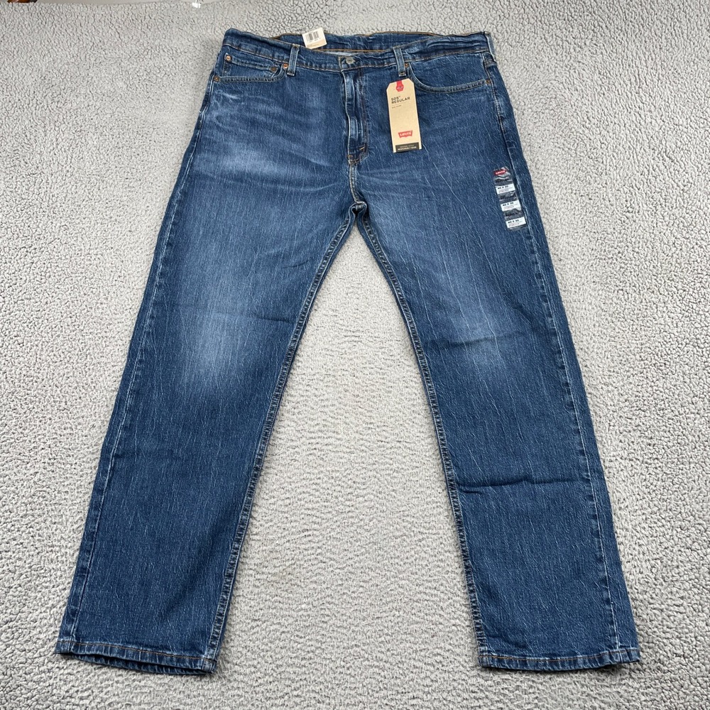 Levi's 505 Jeans Men 40x30 Blue Regular Fit Eco Ease Stretch Denim Straight Leg